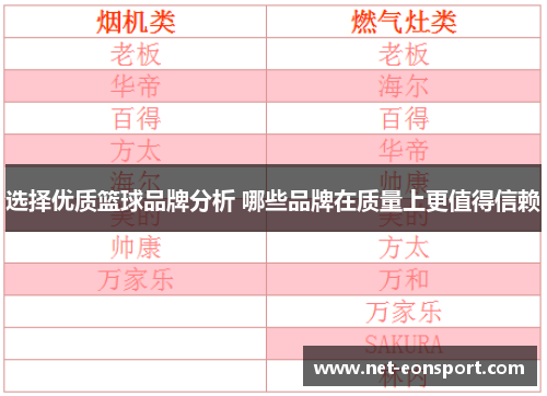 选择优质篮球品牌分析 哪些品牌在质量上更值得信赖